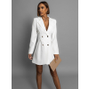 Biele sako šaty SIRIEL s gombíkmi