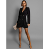 Čierne sako šaty SIRIEL s gombíkmi
