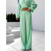 Zelené elegantné široké nohavice ELIZON