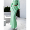 Zelená saténová dlhá sukňa JALIEN