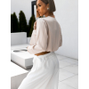 Krémová blúzka OLIHEN s dlhým rukávom