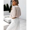 Krémová halenka OLIHEN s dlouhým rukávem (Veľkosť ONESIZE)