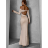 Béžové dlhé večerné šaty DYNAMOL