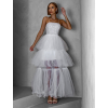 Biele dlhé tylové šaty FREDOX s volánom
