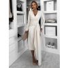 Béžové dlouhé společenské šaty AUTIS se zavazováním (Veľkosť ONESIZE)