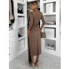 Hnedé dlhé elegantné šaty AUTIS so zaväzovaním