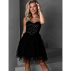 Čierne tylové krátke spoločenské šaty SARANE