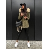 Khaki parka HAZEL s kožíškem