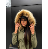 Khaki parka HAZEL s kožíškem