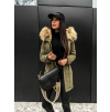 Khaki parka HAZEL s kožíškem