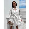Bílé šaty VERDENLY s dlouhým rukávem (Veľkosť M/L)