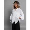 Bílá bavlněná basic oversize košile ALEEZA (Veľkosť ONESIZE)
