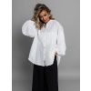 Bílá bavlněná basic oversize košile ALEEZA (Veľkosť ONESIZE)