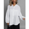 Bílá bavlněná basic oversize košile ALEEZA (Veľkosť ONESIZE)
