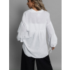 Bílá bavlněná basic oversize košile ALEEZA (Veľkosť ONESIZE)