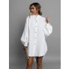 Bílá oversize dlouhá elegantní košile KAMILIS (Veľkosť ONESIZE)