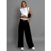 Černé elegantní široké kalhoty HASACAN (Veľkosť L)