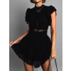 Čierne krátke krajkové šaty s nohavicami LYCHE
