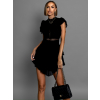 Čierne krátke krajkové šaty s nohavicami LYCHE