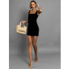 Čierne krátke mini šaty KOMLOT