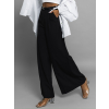 Čierne spoločenské široké nohavice BERGAMOT s opaskom