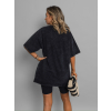 Černé washed oversize tričko ADELIT s krátkým rukávem (Veľkosť ONESIZE)