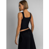 Černý basic elastický top CAMILLA s vycpávkami (Veľkosť ONESIZE)