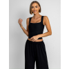 Černý basic elastický top CAMILLA s vycpávkami (Veľkosť ONESIZE)