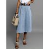 Modrá áčková džínová sukně KELYS s páskem (Veľkosť L)