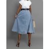 Modrá áčková džínová sukně KELYS s páskem (Veľkosť L)