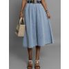 Modrá áčková džínová sukně KELYS s páskem (Veľkosť L)