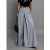Šedé elegantné široké nohavice CATERINA s opaskom
