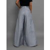 Šedé elegantné široké nohavice CATERINA s opaskom