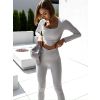Krémový crop top CORSET s dlouhým rukávem (Veľkosť One size)