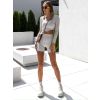 Krémový crop top CORSET s dlouhým rukávem (Veľkosť One size)