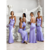 Svetlo fialové dlhé saténové šaty MARSELLE pre družičky