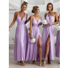 Svetlo fialové dlhé viazacie šaty KATIE pre družičky