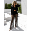 Čierne elegantné krajkové priehľadné nohavice EGGPLANT