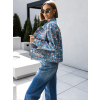 Modrá kvetovaná džínsová bunda OGNJAJ s kvietkami