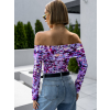 Tmavě fialové květinové body LIBAROT (Veľkosť ONESIZE)