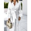 Bílé dlouhé košilové elegantní šaty KIRELINI (Veľkosť M/L)
