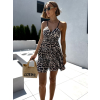 Leopardie krátke šaty MANSVET s volánom
