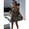 Leopardie krátke šaty MANSVET s volánom