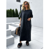 Černé washed oversize tričkové šaty STANLEY s kamínky (Veľkosť M/L)