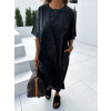 Černé washed oversize tričkové šaty STANLEY s kamínky (Veľkosť M/L)