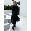 Černé washed oversize tričkové šaty STANLEY s kamínky (Veľkosť M/L)