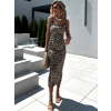 Leopardie elastické midi šaty NATARES