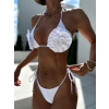Bílé dvojdílné plavky bikiny KADELON na zavazování (Veľkosť M/L)