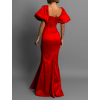 Červené spoločenské dlhé šaty GLAMYT na ples
