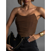 Hnedý sťahujúci korzet OGEJ so zipsom
